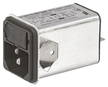 Schurter - 4301.6002 - Schurter Ƕʽ C14 IEC ˲ ͷ 4301.6002, 5 x 20mm۶, Ӷ˽, 2A, 125 V 250 V 		