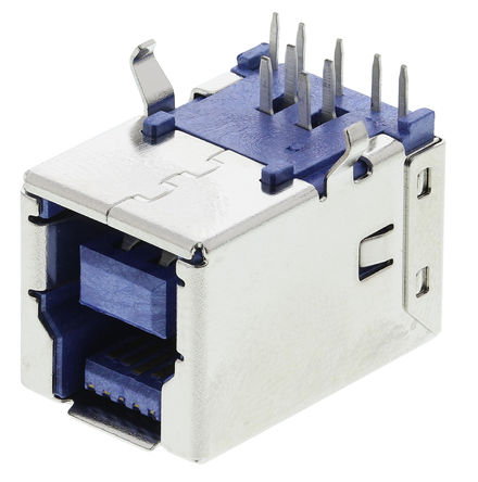 Wurth Elektronik - 692221030100 - Wurth Elektronik WR-COM ϵ ֱ ĸ USB 3.0 B  USB  692221030100, ӡˢ·尲װ, 30 V , 250mA		