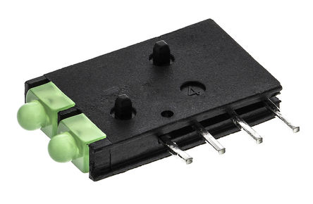 Dialight - 571-0122-100F - Dialight 571-0122-100F ɫ ֱ LED ָʾ, 38 , 2 LED, 2.1 V, ͨװװ		