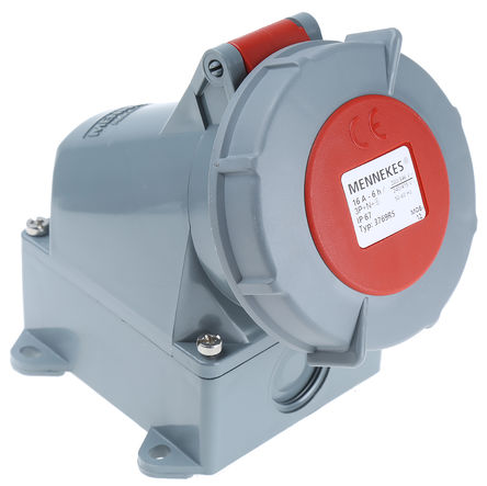 Mennekes - 3769 - Mennekes ɫ 5P ҵԴ ֱ ڹʽ  3769, 16A, 400 V, IP67		