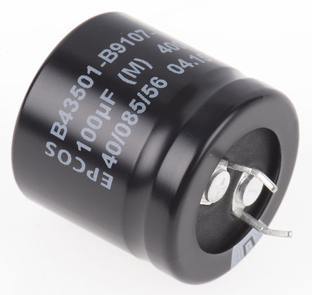 EPCOS - B43501B9107M - EPCOS B43501 ϵ 400 V ֱ 100F ͨ  B43501B9107M, 20%ݲ, 660m(ֵ), +85C		