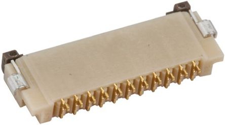 Hirose - FH12-11S-1SH(55) - Hirose FH12 系列 1mm 节距 11 路 直角 SMT 母 FPC 连接器 FH12-11S-1SH(55), 金 电镀触点 ZIF 底部触点		
