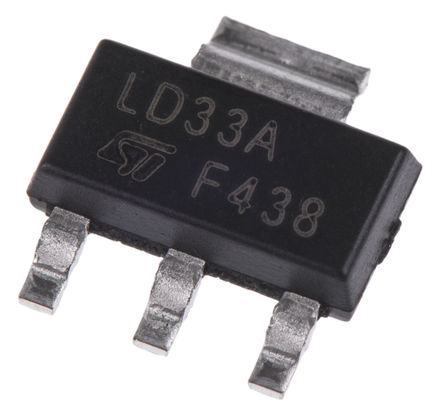 STMicroelectronics - LD1117AS33TR - STMicroelectronics LD1117AS33TR LDO ѹ, 3.3 V, 1.2A, ±2%ȷ, 3 + Tab SOT-223װ		