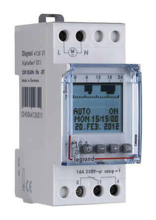 Legrand - 412631 - Legrand 2ͨ DIN 쿪 412631, ʱ֣λ, 230 V Դ		