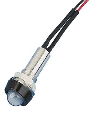 Oxley - STR/LH/8/24/FL30/BE - Oxley STR/LH/8/24/FL30/BE ͹ ɫ LED ָʾ, ߽Ӷ, 8mmװ׳ߴ, 24 V		