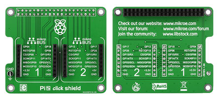 MikroElektronika - MIKROE-1879 - MikroElektronika ݮ 2 B/B+ Pi 2 Click Shield Arduino Shield Ver. 2 MIKROE-1879; Ƕʽ MCU		