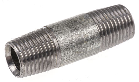 RS Pro - BARREL NIPPLE GALVANISED 1/4" - RS Pro BARREL NIPPLE GALVANISED 1/4" ɶͷ Ͳƽͷ, 1/4 in BSPT  (ͷ1), 1/4 in BSPT  (ͷ2)		