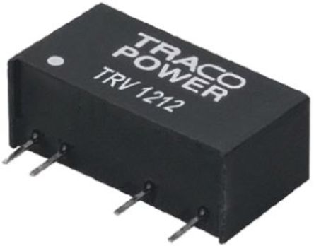 TRACOPOWER - TRV 1-1211 - TRACOPOWER TRV 1 ϵ 1W ʽֱ-ֱת TRV 1-1211, 10.8  13.2 V ֱ, 5V dc, 200mA, 3kV dcѹ, 84%Ч, SIPװ		