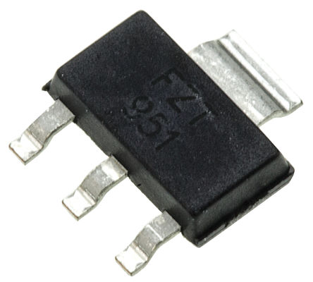 DiodesZetex - FZT951TA - DiodesZetex FZT951TA , PNP , 5 A, Vce=60 V, HFE:10, 120 MHz, 3 + Tab SOT-223װ		