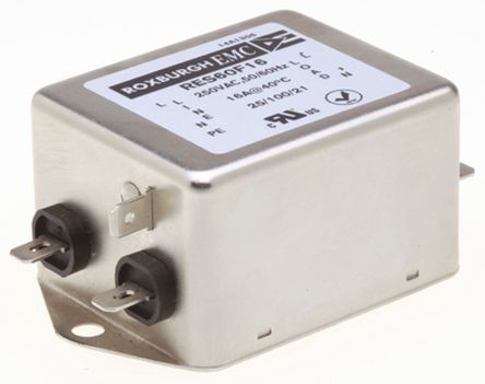 Roxburgh EMC - RES60F16 - Roxburgh EMC RES60 ϵ 16A 250 V , DC to 400Hz ̰װ RFI ˲ RES60F16, Fast-OnӶ		