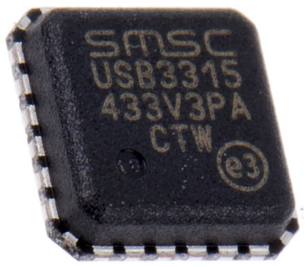 Microchip - USB3315C-CP-TR - Microchip USB3315C-CP-TR USB շ, ֧USB 2.0, 1.8  3.3 V, 24 QFNװ		