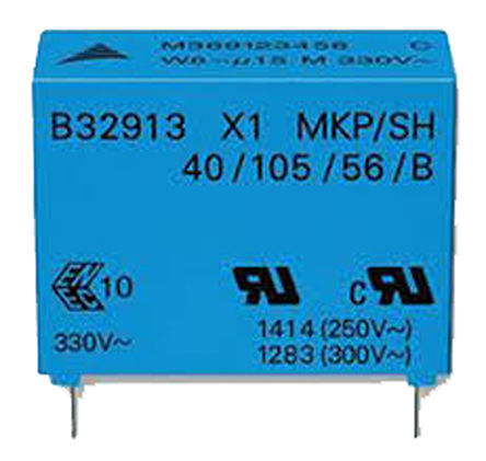 EPCOS - B32912B3154M000 - EPCOS B32912B3 ϵ 150nF ۱ϩ (PP) B32912B3154M000, 20%, 330 V /760 V ֱ		