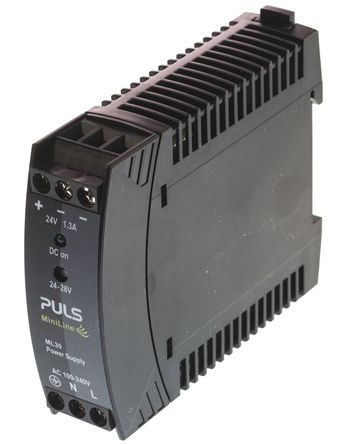 PULS - ML30.241 - PULS 30W ģʽ DIN 尲װԴ ML30.241, 86.4 %, 88 %, 89.4 %Ч, 240V ac, 1.3A, 28V dc 24V dc/		
