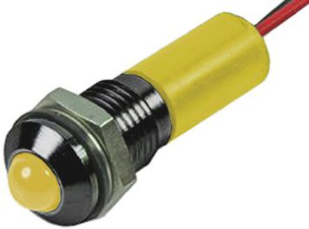 RS Pro - Q8P3BXXHY110E - RS Pro Q8P3BXXHY110E 5 mm ͹ ɫ LED ָʾ, ߽Ӷ, 8mmװ׳ߴ, 110 V 		