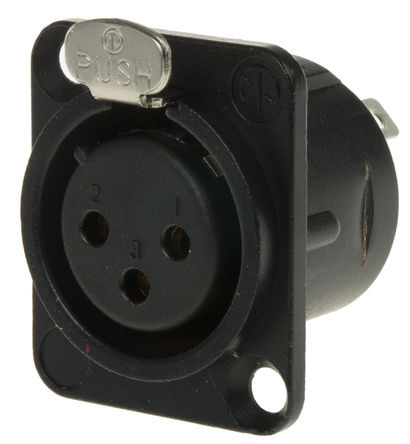 Neutrik - NC3FD-L-B-1 - Neutrik ɫ 3·  尲װ XLR  NC3FD-L-B-1, ƽ, 50 V		