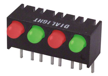 Dialight - 551-0407-809F - Dialight 551-0407-809F ɫ ֱ LED ָʾ, 45 , 4 LED, 2 V, ͨװװ		