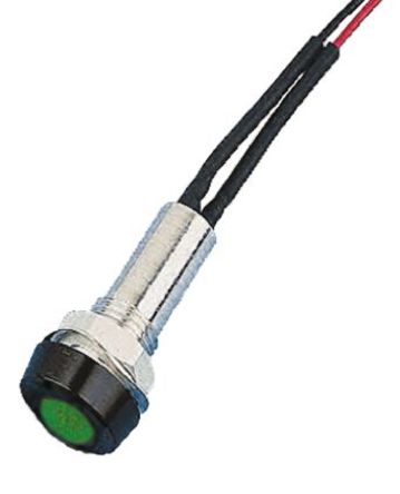 Oxley - STR/LH/8/24/FL30/GN - Oxley STR/LH/8/24/FL30/GN  ɫ LED ָʾ, ߽Ӷ, 8mmװ׳ߴ, 24 V		