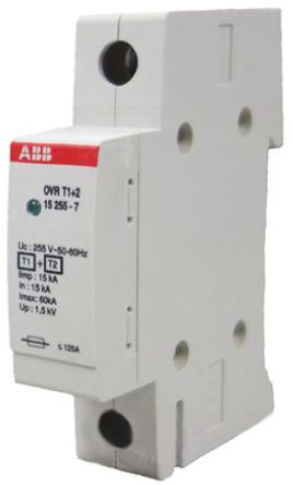 ABB - OVR T1+2 15 255 - 7 - ABB OVR ϵ 255 V 15kA ӿŵ OVR T1+2 15 255 - 7, DIN 찲װ, 17.8 x 70.8 x 85mm		