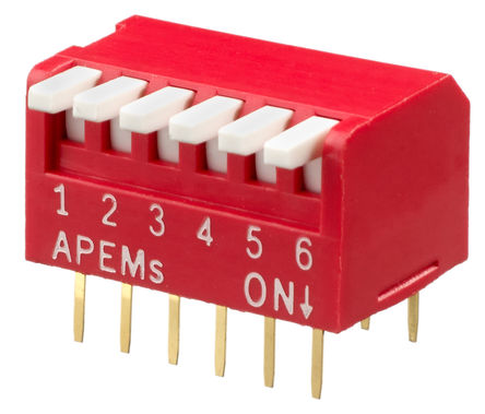 Apem - DPL06V - Apem DPL06V 6λ ټʽ ͨ Piano Dip , , 25 mA		