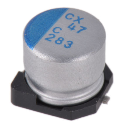 Nichicon - PCX1C470MCL1GS - Nichicon CX ϵ 16 V 47F SMD ۺ ۺ PCX1C470MCL1GS, 20%ݲ, 55m(ֵ), +125C, 5101-1װ		