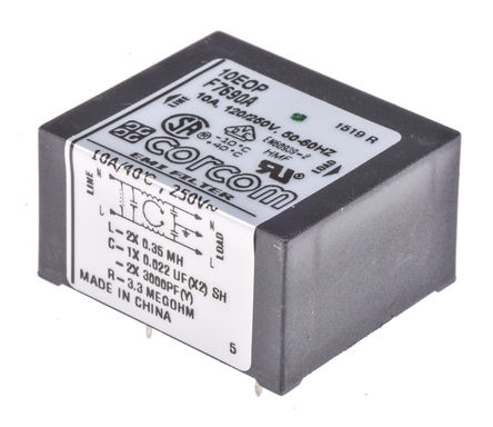 TE Connectivity - 10EOP - TE Connectivity EOP ϵ 10A 250 V , 50 Hz, 60 Hz RFI ˲ 6609064-4, ӡˢ·ŽӶ		