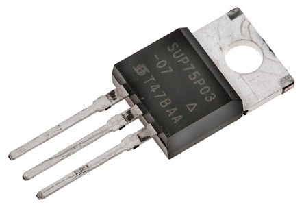 Vishay - SUP75P03-07-E3 - Vishay Si P MOSFET SUP75P03-07-E3, 75 A, Vds=30 V, 3 TO-220ABװ		