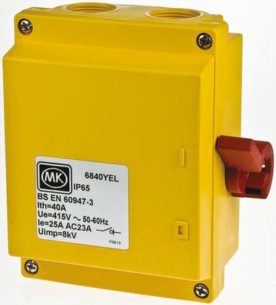 MK - 6840 YEL - MK IP65 3 ۶ϸ뿪 6840 YEL, 40 A, 15 kW		