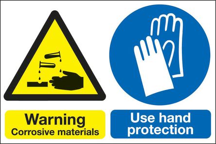 RS Pro - Y754078 - RS Pro Y754078 1װ ɫ/ɫ Ӣ  ϩ Σվǩ “Use Hand Protection-“, 225 x 150mm		