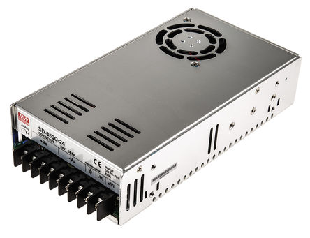 RS Pro - SD-350C-24 - RS Pro 350W ʽֱ-ֱת SD-350C-24, 36  72 V ֱ, 24V dc, 14.6A, 1.5kV acѹ, 81%Ч		