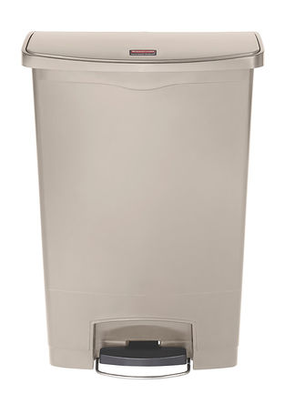 Rubbermaid Commercial Products - 1883552 - Rubbermaid Commercial Products Step-On 90L 米色 踏板式盖 PE, PP制 垃圾箱 1883552, 826 x 502 x 410mm		