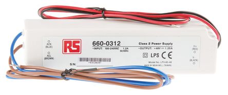 Mean Well - LPV-60-48 - Mean Well LED  LPV-60-48, 90  264 V , 48V, 1.25A, 60W		