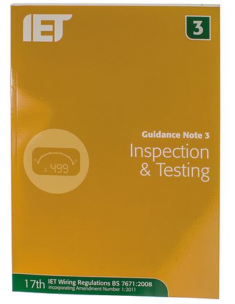 IET - 978-1-84919-275-0 - 书名: Guidance Note 3: Inspection and Testing, 作者 IET Publication		