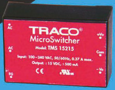 TRACOPOWER - TMS 06124 - TRACOPOWER 6W  ǶʽģʽԴ SMPS TMS 06124, 110  375 V dc, 85  264 V ac, 24V dc, 250mA, 78%Ч		