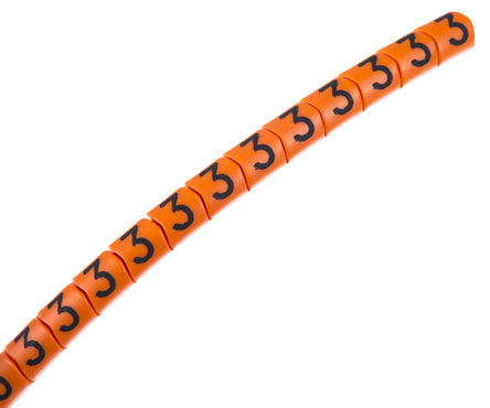 HellermannTyton - 901-10347 - HellermannTyton Helagrip ϵ 250װ ȵ׺ Ϲ̶ ±ʶ 516-05004, 3.5mm, 3.3 mm, 1  3mmֱ, ӡ"3"ͼ		