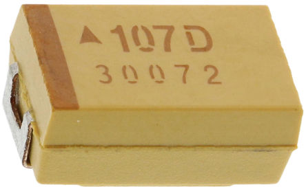 AVX - TAJD107K020RNJ - AVX TAJ ϵ 100F 10% SMD  TAJD107K020RNJ, 20 V ֱ, 7343-31 װ, 500m ESR, +125C		