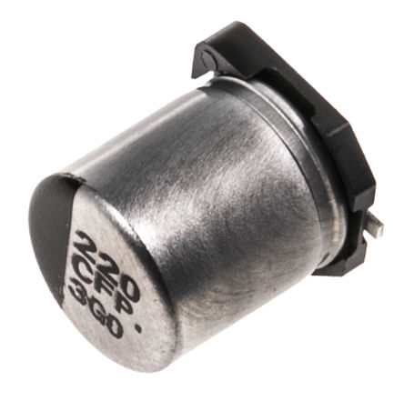 Panasonic - EEEFPC221XAP - Panasonic FP SMD ϵ�� 16 V ֱ�� 220��F SMD ���������� EEEFPC221XAP, ��20%�ݲ�, 160m��(��ֵ����), ���+105��C, D8��װ		