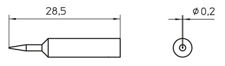 Weller - T0054485210 - Weller XNT ϵ XNT 1S, 0.2 mm ֱԲ׶ ͷ, ʹWXP65 & WP65 		