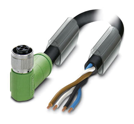 Phoenix Contact - 1408828 - Phoenix Contact 2m ɫ Դ 1408828, 4 ĸ M12  ն˽ͷ, 12 A, 60 V		