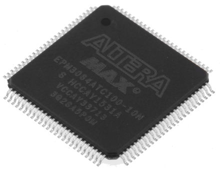 Altera - EPM3064ATC100-10N - Altera MAX 3000A 系列 EPM3064ATC100-10N 复杂可编程逻辑设备 CPLD, 66 I/O, 4逻辑块, EEPROM存储器, 64宏单元, ISP, 100引脚 TQFP封装		