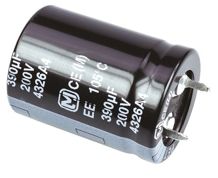 Panasonic - EETEE2D391HJ - Panasonic EE ҧʽ ϵ 200 V ֱ 390F ͨ  EETEE2D391HJ, 20%ݲ, 637m(ֵ), +105C		