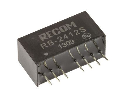 Recom - RS-2412S - Recom RS ϵ 2W ʽֱ-ֱת RS-2412S, 18  36 V ֱ, 12V dc, 166mA, 500V acѹ, SIPװ		