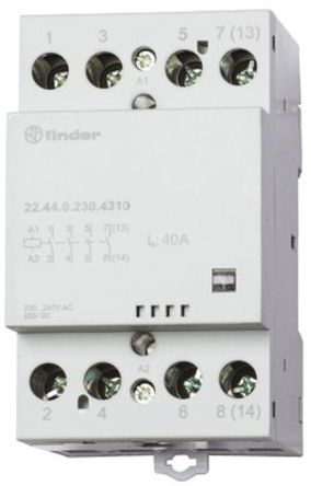 Finder - 22.44.0.024.4710 - Finder 22.44.0.024.4710 ˫˫ DIN Rail Ǳ̵, 40 A, 24 V dc, 24 V ac		
