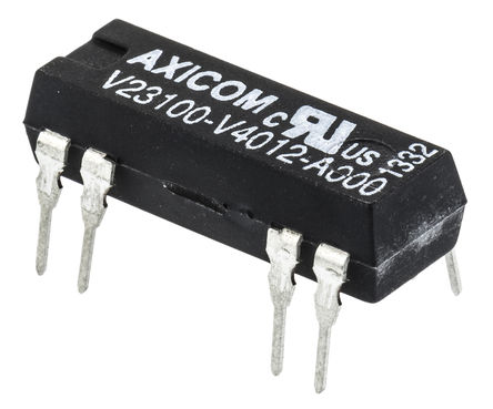 TE Connectivity - V23100V4012A000 - TE Connectivity V23100V4012A000 单极常开 簧片继电器, 1 A, 12V dc, 19.3 x 6.4 x 5.7mm		