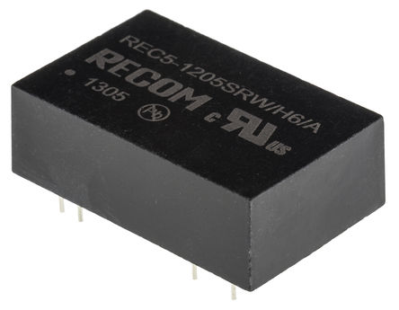 Recom - REC5-1205SRW/H6/A - Recom REC5 ϵ 5W ʽֱ-ֱת REC5-1205SRW/H6/A, 9  18 V ֱ, 5V dc, 1A, 3kV acѹ, DIPװ		