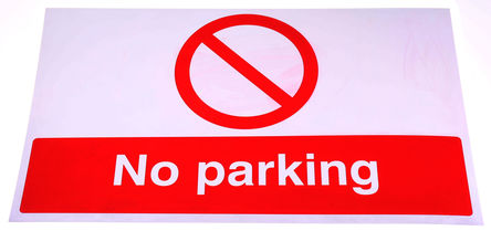 Signs & Labels - ML01929R - Signs & Labels ML01929R ɫ/ɫ Ӣ PP Ӳ ֹ־ “ֹͣ“ No Parkingֹͣ, 500 x 300mm		