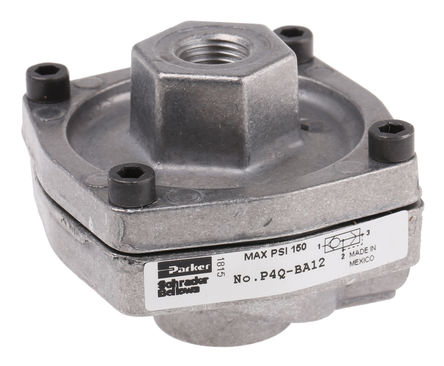 Parker - P4Q-BA12 - Parker P4Q 系列 快排阀 P4Q-BA12, G 1/4 内螺纹连接		