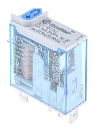 Finder - 46.61.9.012.0074 - Finder T50B212 ˫ PCB װ Ǳ̵, 16 A, 12V dc		