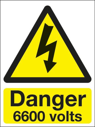 Signs & Labels - PW83MS - Signs & Labels PW83MS 5װ ɫ Ӣ  ϩ Σվǩ “Σ 6600 V“, 150 x 200mm		