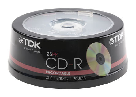 TDK - CD-R80CBA25-V - TDK 25װ 700 MB 52X CD-R  CD-R80CBA25-V		