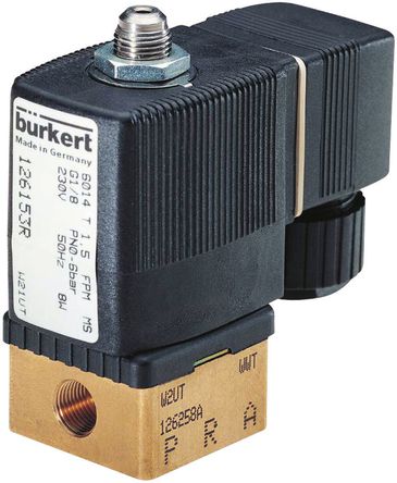 Burkert - 125367 - Burkert 6014 ϵ 3˿ ͭ ŷ 125367, 10 bar, NC, 24 V ֱ		